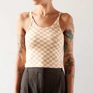 EUC ARQ Crop Tank Carrés S Checker Checkerboard